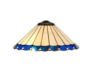 Adolfo Tiffany 40cm Shade Only Suitable For Pendant/Ceiling/Table Lamp, Blue/Cream/Crystal