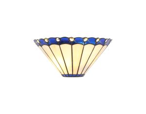 Adolfo Tiffany Wall Lamp, 2 x E14, Blue/Cream/Crystal