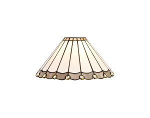 Adolfo Tiffany 30cm Non-Electric Shade, Grey/White/Crystal. Suitable For E27 or B22 Pendants