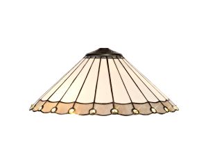 Adolfo Tiffany 40cm Shade Only Suitable For Pendant/Ceiling/Table Lamp, Grey/White/Crystal