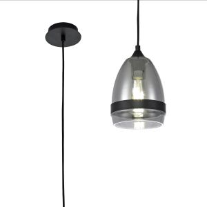 Alba Pendant 15cm Cone, 1 x E27 (Max 20W), Matt Black & Smoke Plated