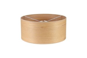 Alessandro Round, 39.5x18cm Wood Effect Shade (A), Light Oak/White Laminate