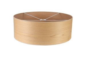 Alessandro Round, 59.5x21cm Wood Effect Shade (C), Light Oak/White Laminate