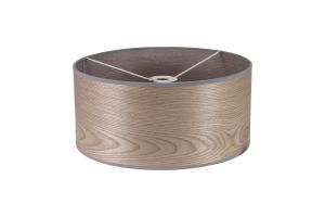 Alessandro Round, 395 x 180mm Wood Effect Shade (A), Grey Oak/White Laminate