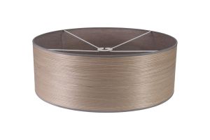 Alessandro Round, 59.5x21cm Wood Effect Shade (C), Grey Oak/White Laminate