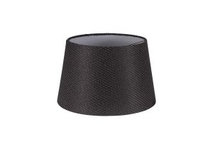 Alessandro Round, 35x22cm Fabric Shade (F), Charcoal Grey/White Laminate