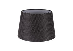 Alessandro Round, 40x26cm Fabric Shade (G), Charcoal Grey/White Laminate