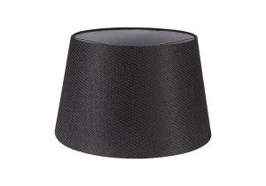 Alessandro Round, 45x28cm Fabric Shade (H), Charcoal Grey/White Laminate