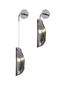 Alfonso Adjustable Wall Light, 1 x G9, Polished Chrome/Smoked Glass