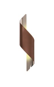 Allegra Wall Lamp Large, 1 x 8W LED, 3000K, 640lm, Satin Brown/Polished Chrome, 3yrs Warranty