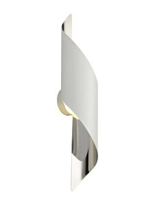 Allegra Wall Lamp Large, 1 x 8W LED, 3000K, 640lm, White/Polished Chrome, 3yrs Warranty