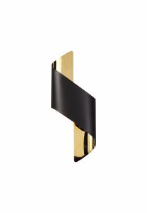 Allegra Wall Lamp Small, 1 x 8W LED, 3000K, 640lm,Sand Black/Gold, 3yrs Warranty