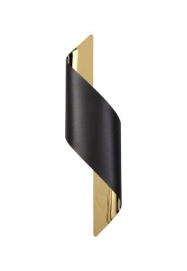 Allegra Wall Lamp Large, 1 x 8W LED, 3000K, 640lm, Sand Black/Gold, 3yrs Warranty