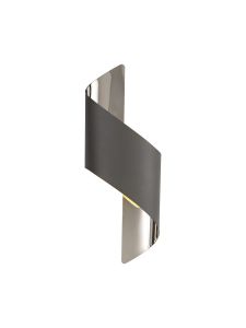 Allegra Wall Lamp Small, 1 x 8W LED, 3000K, 640lm, Anthracite/Polished Chrome, 3yrs Warranty