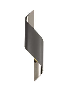Allegra Wall Lamp Large, 1 x 8W LED, 3000K, 640lm, Anthracite/Polished Chrome, 3yrs Warranty