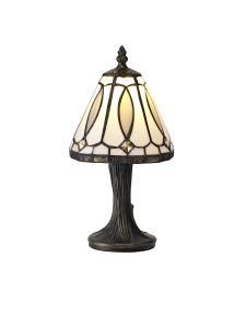 Altofede Tiffany Table Lamp, 1 x E14, White/Grey/Clear Crystal Shade