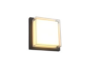 Apulia Flush/Wall Lamp, 1 x 16W LED, 3000K, 1135lm, IP65, Anthracite/Opal/Clear PC, 3yrs Warranty