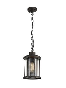 Arup 18cm Pendant, 1 x E27, Antique Bronze/Clear Glass, IP54, 2yrs Warranty