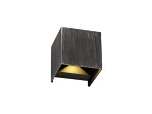 Bella Up & Downward Lighting Wall Lamp, 2 x 3W LED, 3000K, 400lm, IP54, Black/Silver, 3yrs Warranty