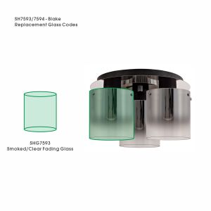 Brandroot Smoked/Clear Fading Glass 15cm