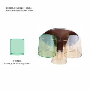 Brandroot Amber/Clear Fading Glass 15cm