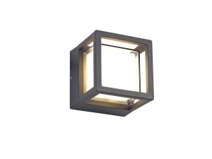 Brasato Square Downlight, 1 x 6W LED, 3000K, 360lm, IP54, Anthracite, 3yrs Warranty