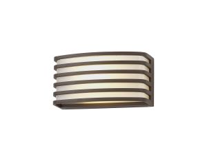 Calla Wall Lamp, 1 x E27, IP54, Matt Brown/Opal PC Shade, 2yrs Warranty