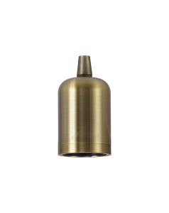 Briciole 4.7cm Lampholder Kit, Antique Brass, E27 c/w Cable Clamp & Deeper Shade Ring, Suitable For Shades & Cages