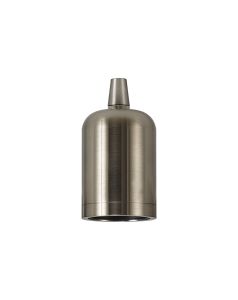 Briciole 4.7cm Lampholder Kit, Brushed Nickel, E27 c/w Cable Clamp & Deeper Shade Ring, Suitable For Shades & Cages