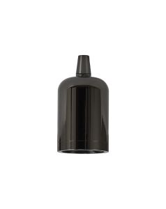 Briciole 4.7cm Lampholder Kit, Black Chrome, E27 c/w Cable Clamp & Deeper Shade Ring, Suitable For Shades & Cages