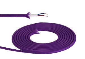Briciole 1m Purple Braided 2 Core 0.75mm Cable VDE Approved (qty ordered will be supplied as one continuous length)