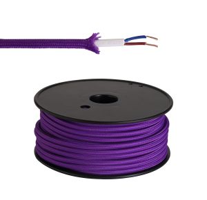Briciole 25m Roll Purple Braided 2 Core 0.75mm Cable VDE Approved