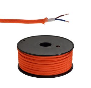Briciole 25m Roll Orange Braided 2 Core 0.75mm Cable VDE Approved