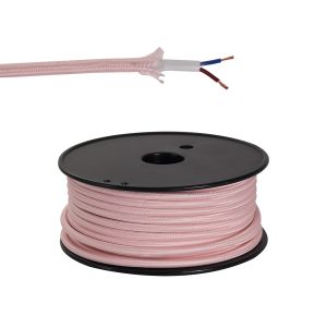 Briciole 25m Roll Pink Braided 2 Core 0.75mm Cable VDE Approved