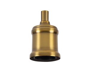 Briciole 5cm Metal Lampholder Kit, Gilt Bronze, E27 c/w Cable Clamp, NOT Suitable For Shades & Cages