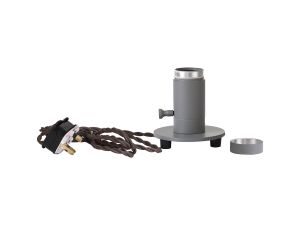 Briciole Table Lamp 1 Light Without Shade, Cool Grey With Grey Braided Twisted Cable, E27 (Max 60W), Suitable For Shades & Cages