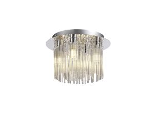 Carisma 25cm Flush Ceiling Light, 4 x G9, IP44, Polished Chrome/Clear Glass