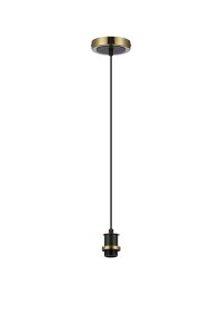 Jestero 12cm Suspension (FRAME ONLY), 1 Light E14, Brass / Satin Black
