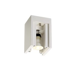 Castelmagno Square Ceiling, 1 x GU10 (Max 25W), White Paintable Gypsum