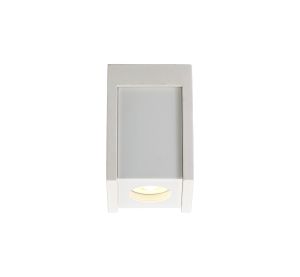 Castelmagno 1 Light Square Ceiling GU10, White Paintable Gypsum With Matt White Cover