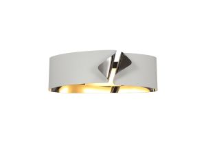 Cavin Wall Lamp, 1 x 10W LED, 3000K, 700lm, Sand White/Polished Chrome, 3yrs Warranty