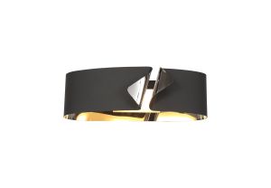 Cavin Wall Lamp, 1 x 10W LED, 3000K, 700lm, Sand Anthracite/Polished Chrome, 3yrs Warranty