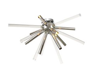 Cazzimperio 72cm Semi Flush 8 Light G9, Clear & Chrome/Polished Chrome