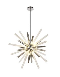 Cazzimperio Pendant 16 Light G9, Smoked & Frosted/Polished Chrome