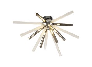 Cazzimperio Semi Flush 8 Light G9, Smoked & Frosted/Polished Chrome