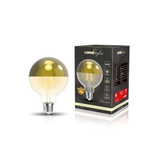 Classic Deco LED Gold Top 80mm E27 Dimmable 220-240V 4W 2700K, 330lm, Gold/Clear Finish, 3yrs Warranty