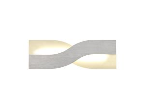 Composey Wall Lamp, 1 x 8W LED, 3000K, 640lm, Brushed Aluminium/Frosted White, 3yrs Warranty