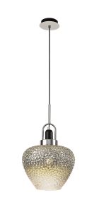 Crowdstage Pendant, 1 x E27, Black Smoke Plated & Clear/Polished Chrome