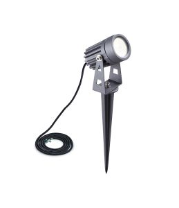 Dativivo Spike/Wall Light, 1 x 3W LED, 3000K, 210lm, 30 Degree, IP65, c/w 2m Cable, Grey/Black, 3yrs Warranty