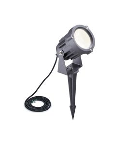 Datialessandro Spike/Wall Light, 1 x 15W LED, 3000K, 1050lm, 30 Degree, IP65, c/w 2m Cable, Grey/Black, 3yrs Warranty